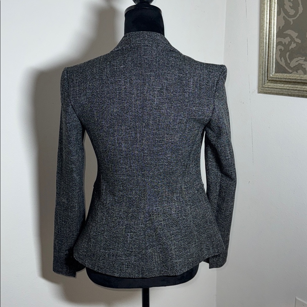 Express Heather black white single button front Women's Blazer‎ Sz 00 - Picture 4 of 7